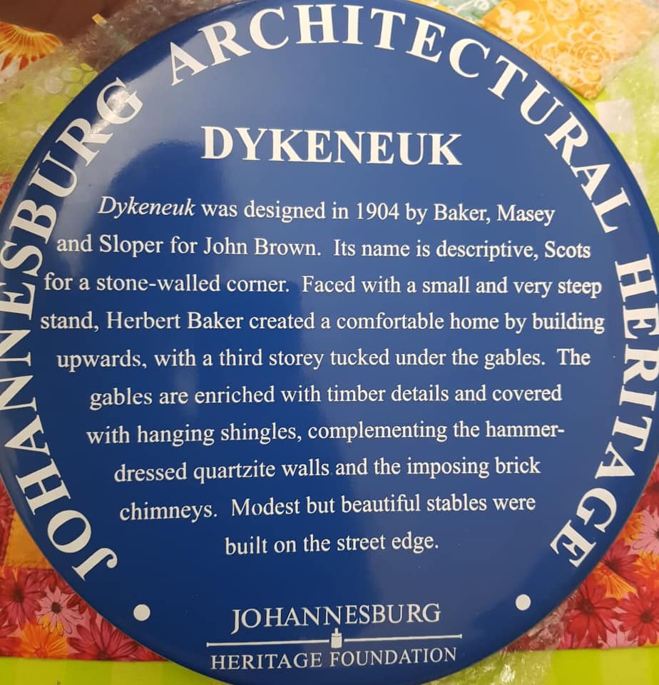 Dykeneuk Blue Plaque Johannesburg Heritage Foundation 2021.jpeg The Heritage Portal